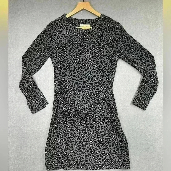 Banana Republic Midi Dress Womens 4 Animal Print Blue Cute Flowy Fairy 0511 - Picture 1 of 6
